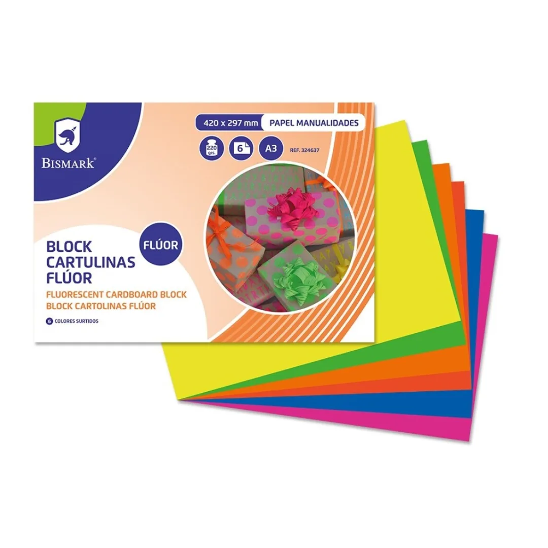 A3 fluorescent card, pack of 6