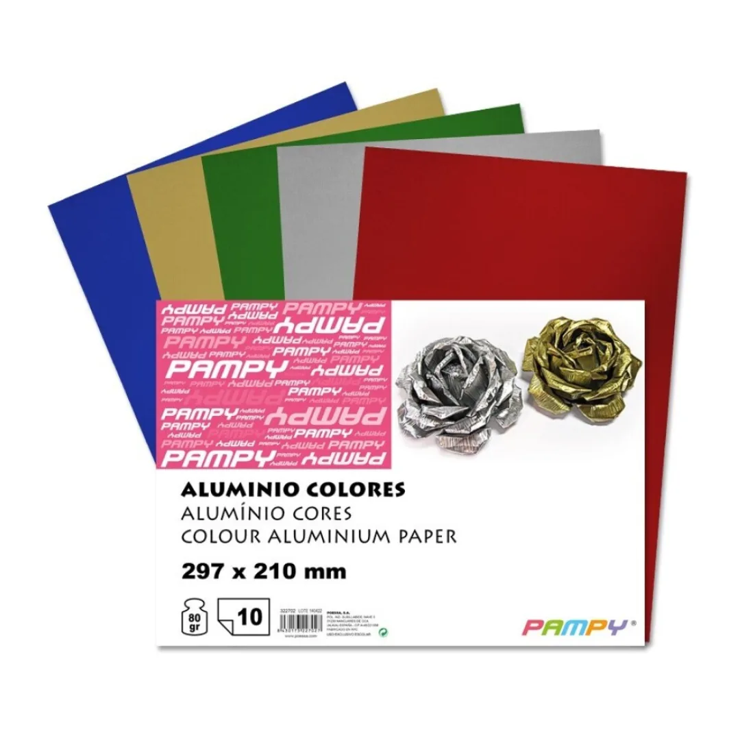 Coloured foil paper pad, A4, 10 sheets