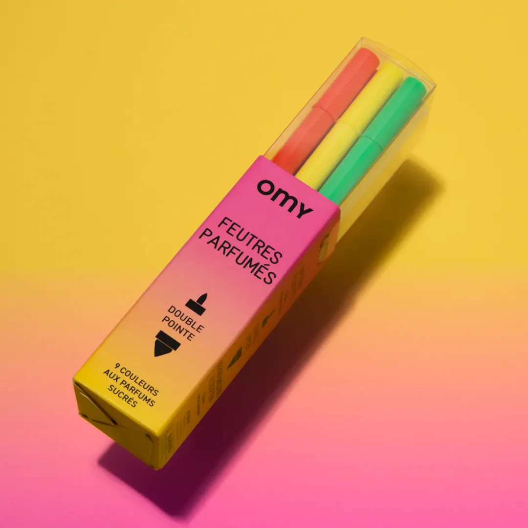 OMY scented double-tip pens, pack of 9