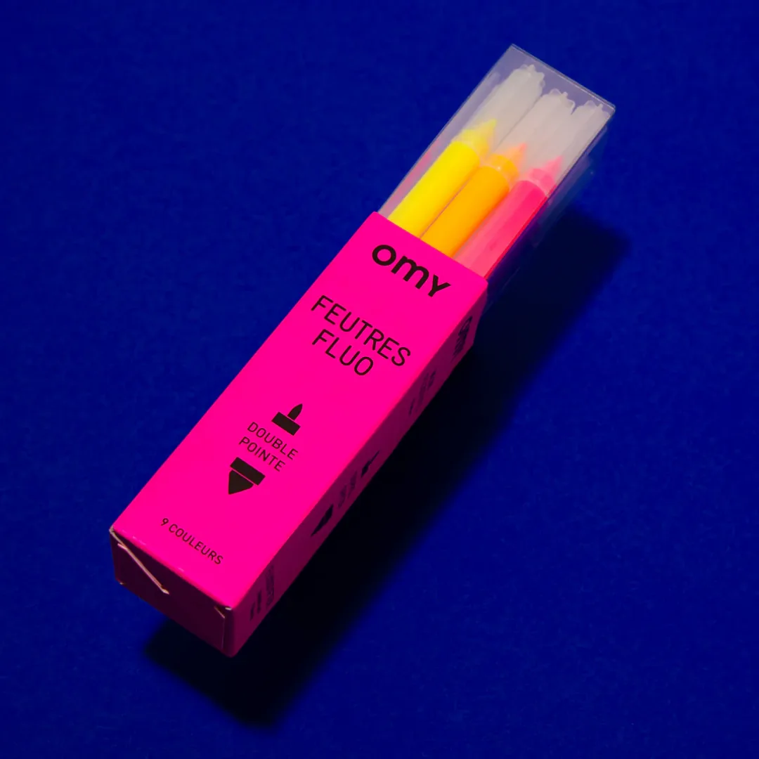 OMY neon felt-tip pens, pack of 9