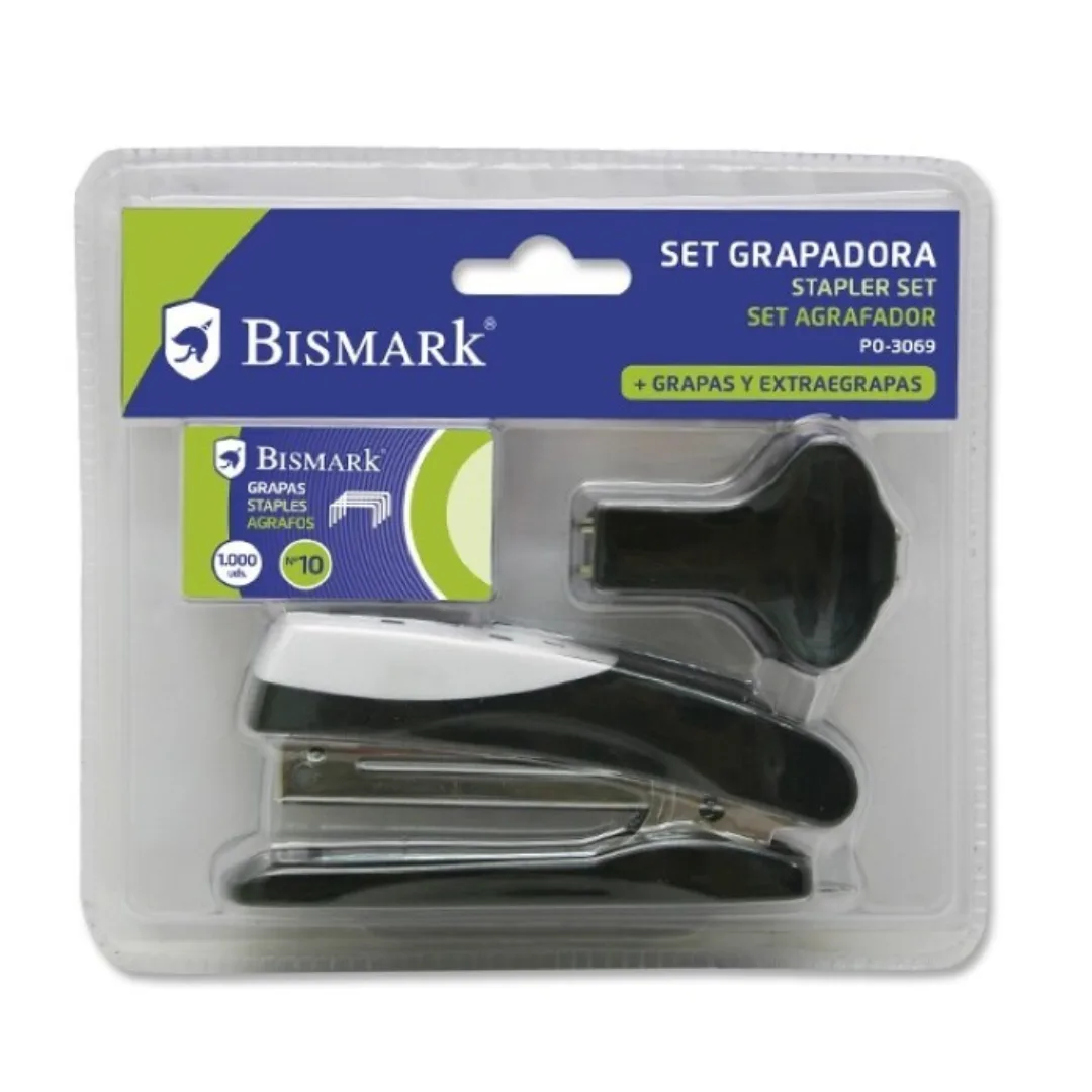 Bismark stapler, staples and staple remover set