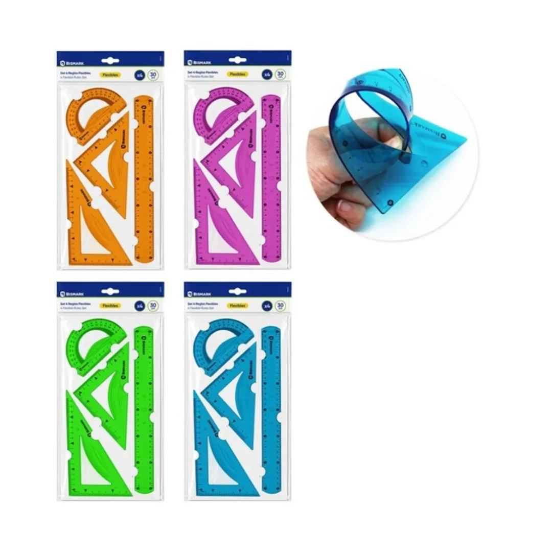 Bismark flexible PVC rulers, set of 4