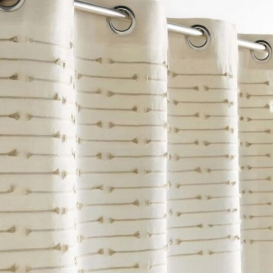 Golden Sunset eyelet curtain, plain cotton, 140 x 240 cm
