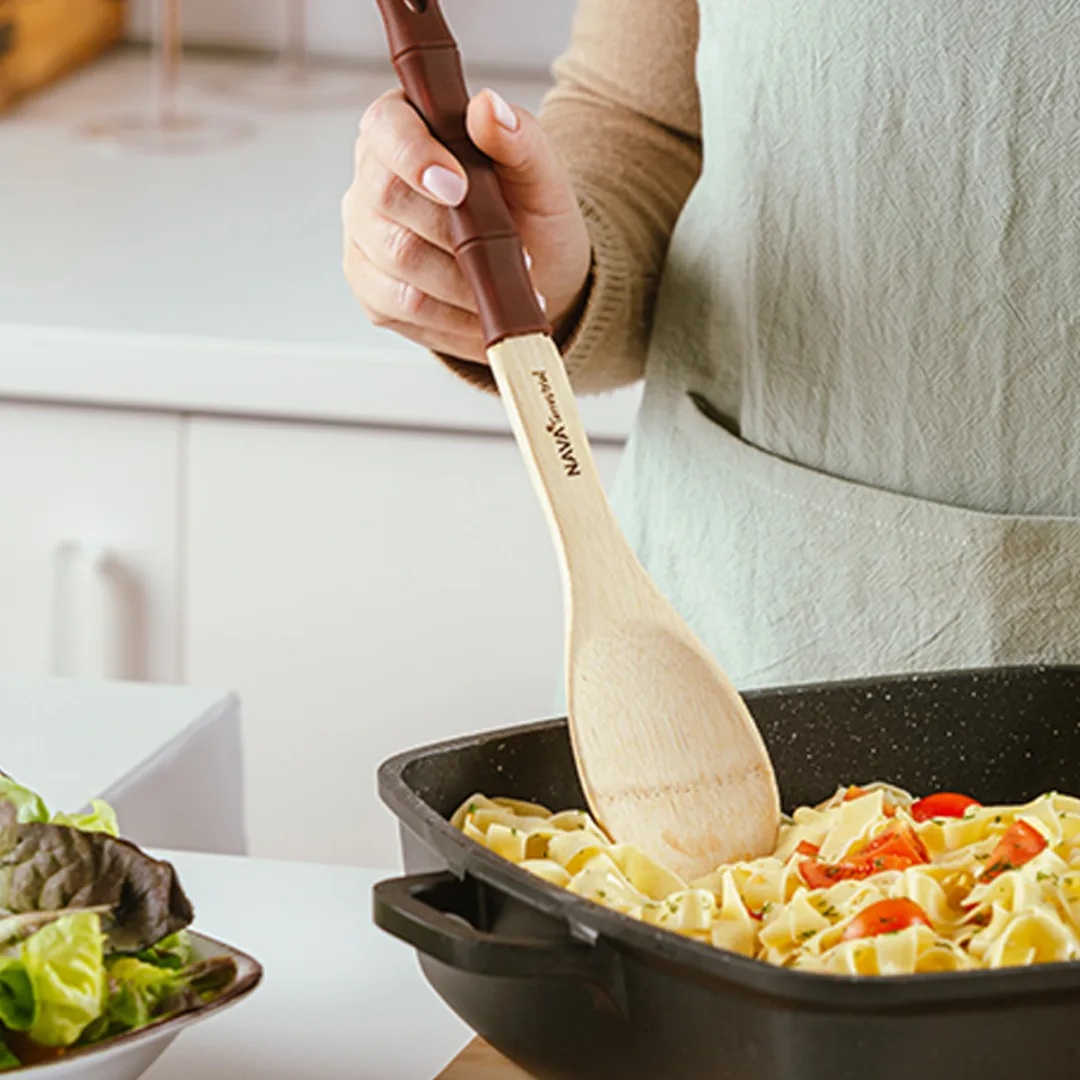 Bamboo spatula with silicone handle, 30.5 cm