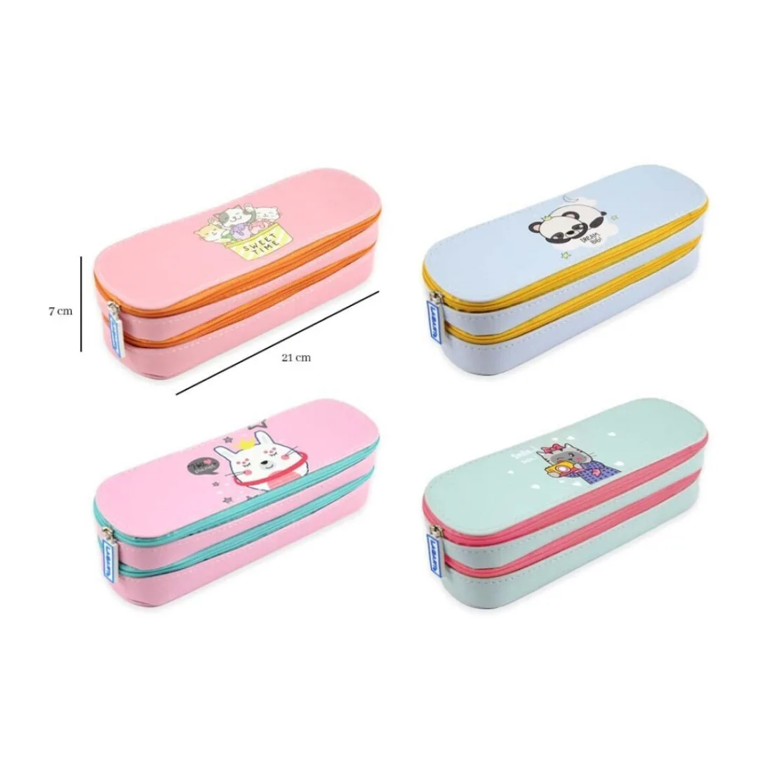 Hard pencil case, 2 compartments