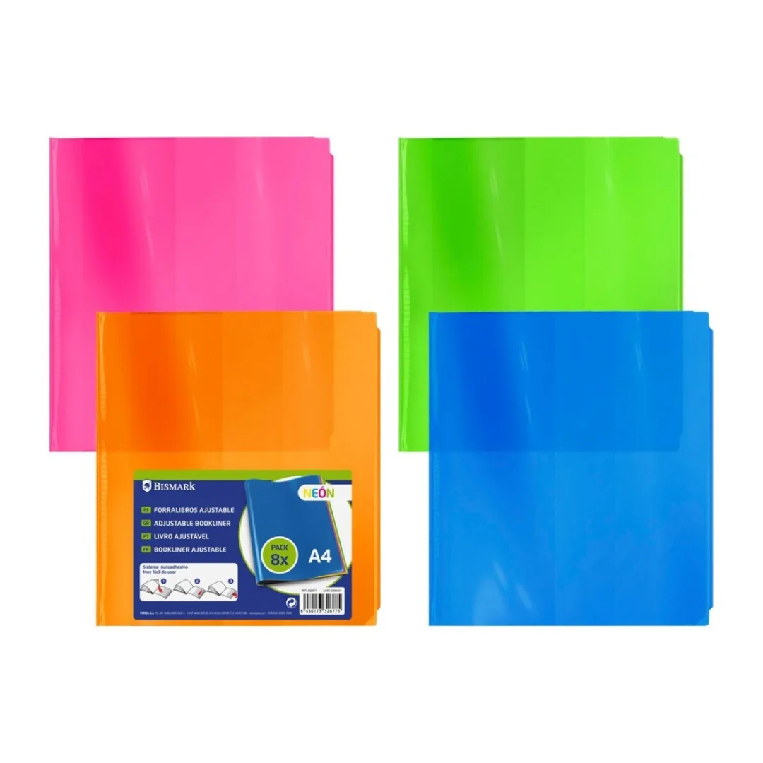 Adjustable book covers, 30.5 x 62 cm, pack of 8