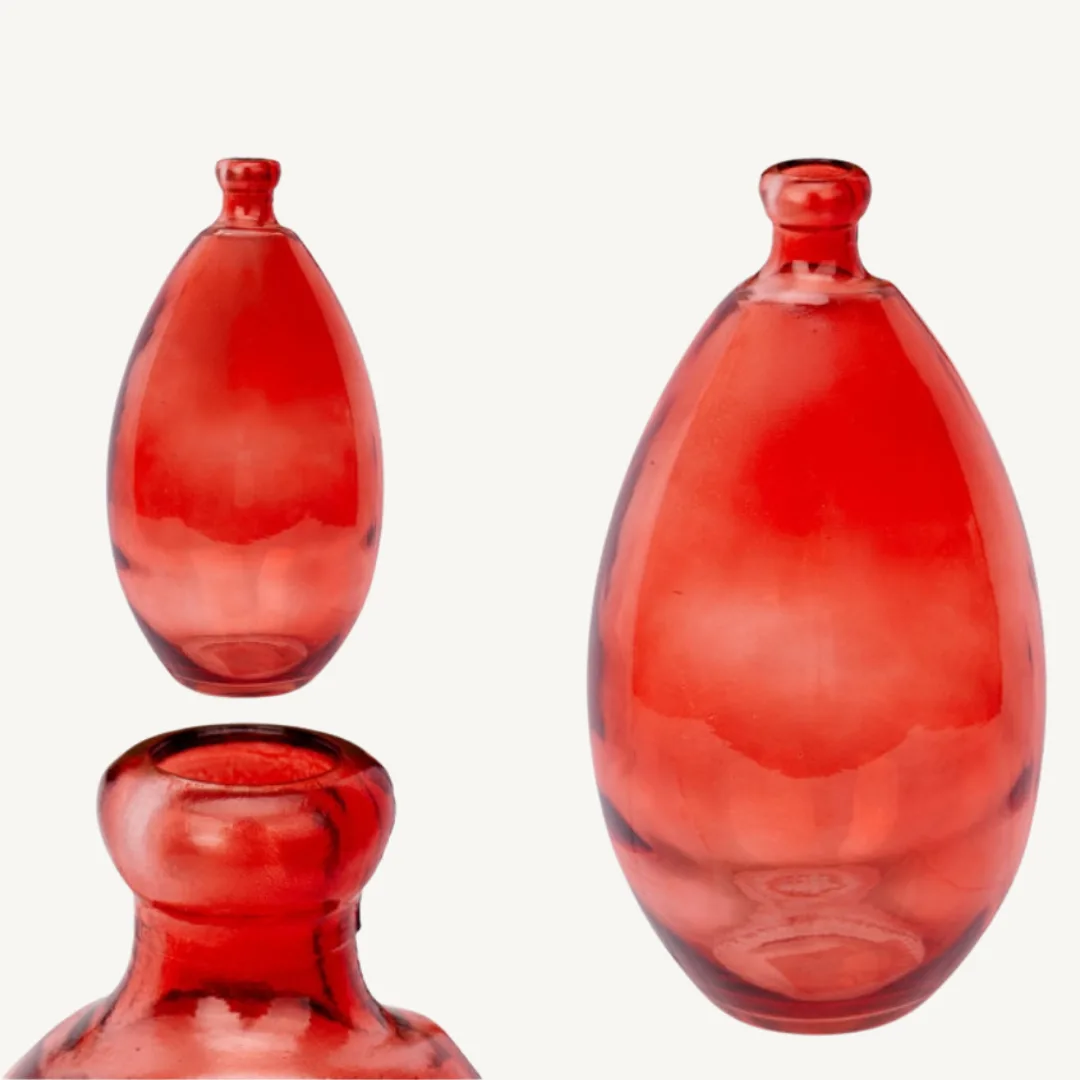Irregular convex bottle, reddish