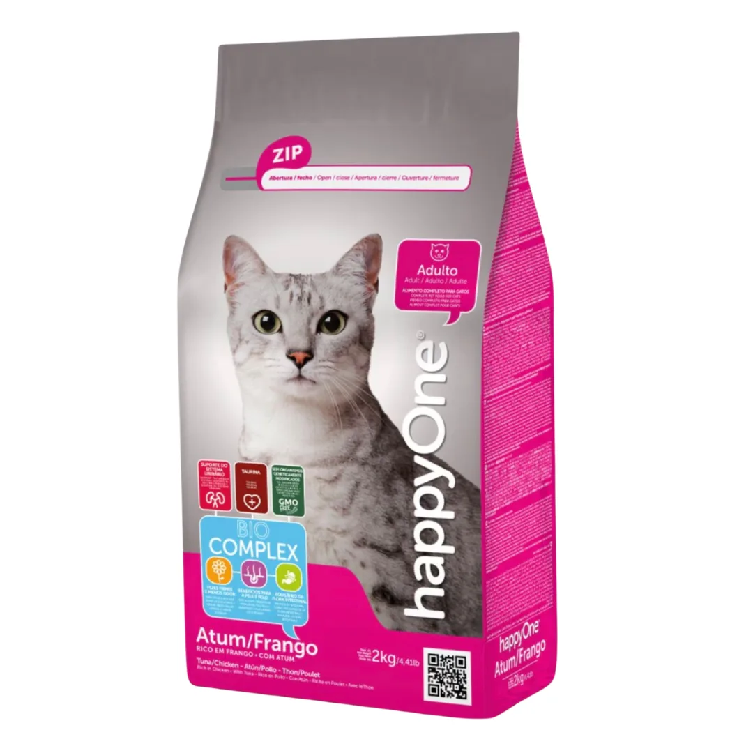 HappyOne adult cat food, chicken, tuna and peas, 2 kg