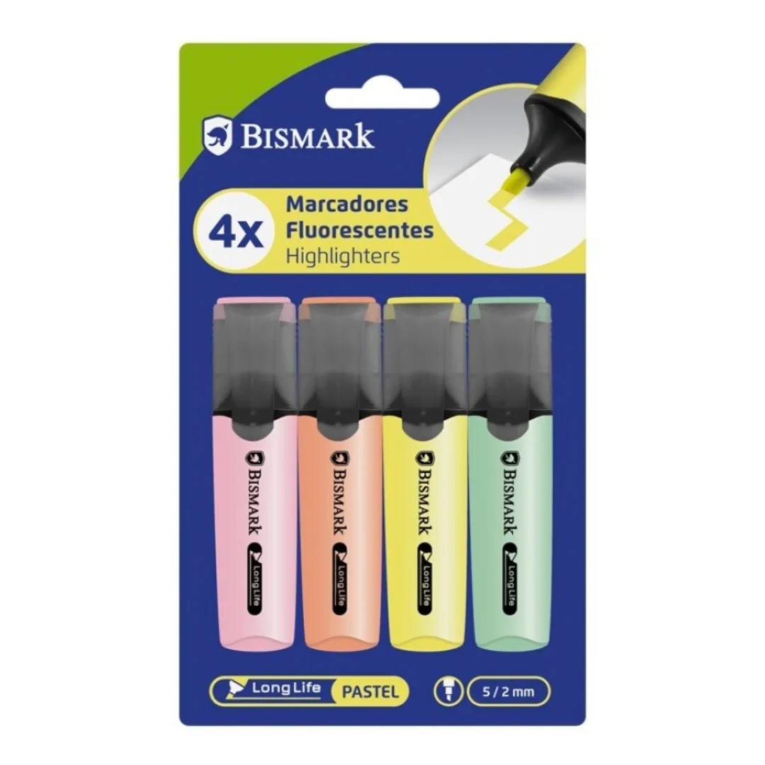 Long Life pastel highlighters, pack of 4