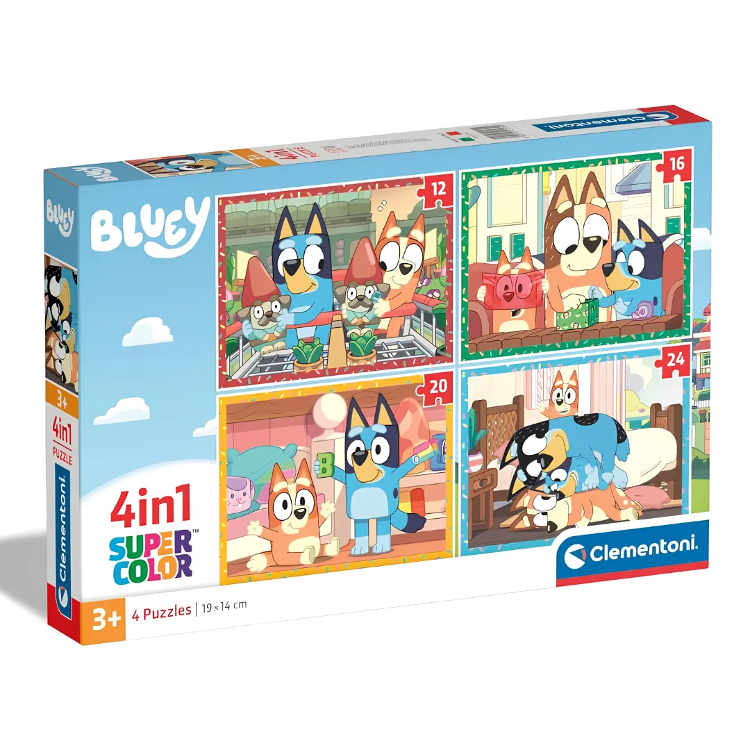 Bluey 4 in 1 puzzle, a day at the beach