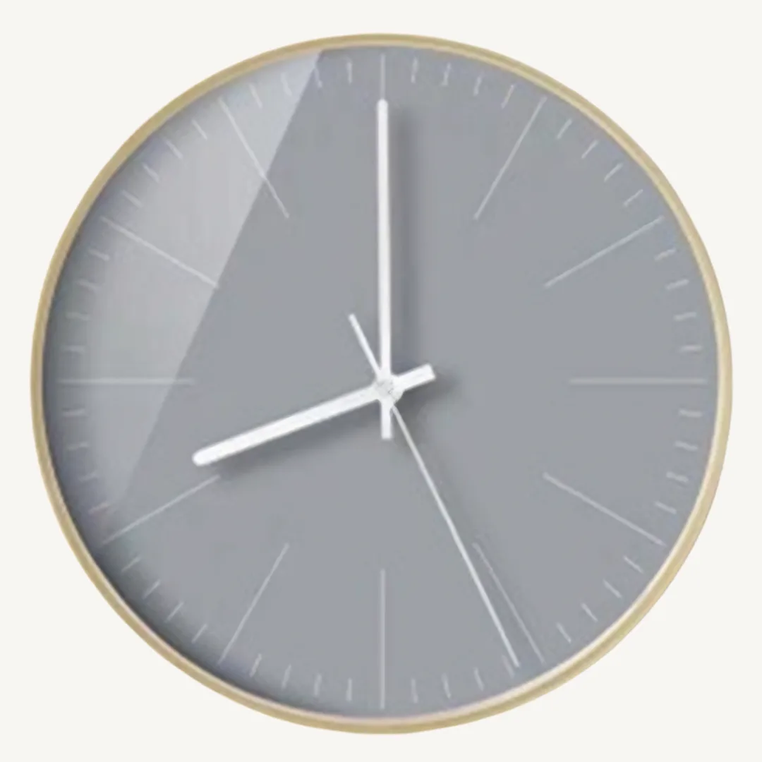 Gold and grey wall clock, 30.5 cm