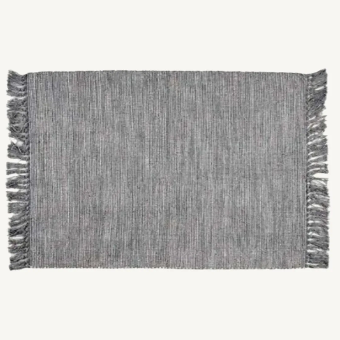 Grey cotton rug, 80 x 120 cm