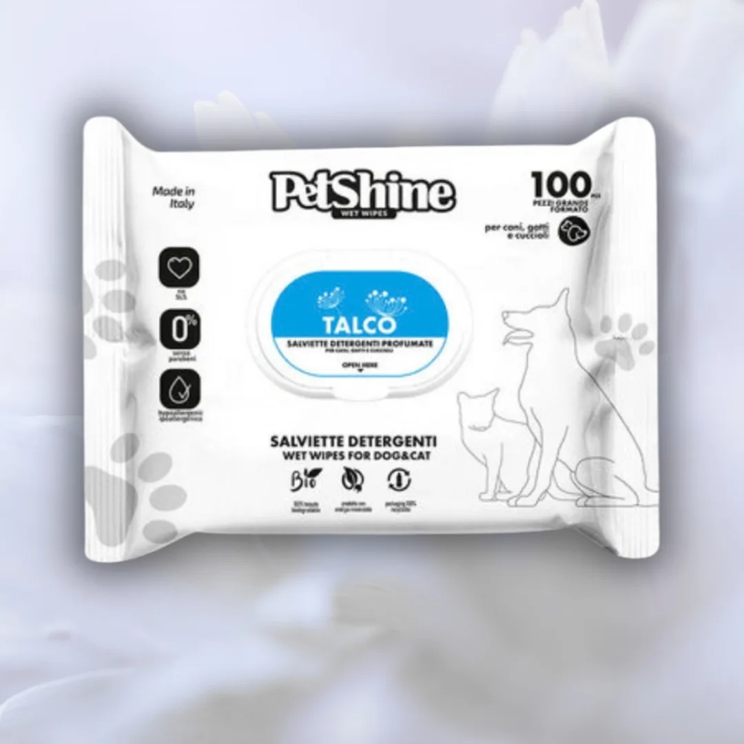 Petshine talc pet wipes, economy pack of 100